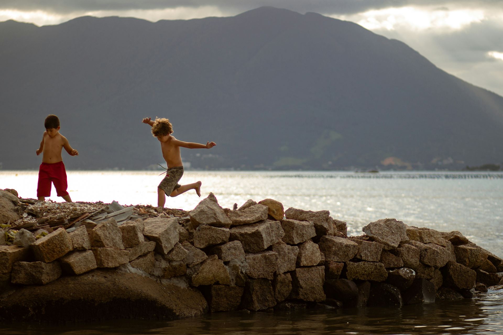 Children playing on the beach